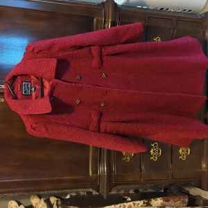 Rothschild girls red winter pea style coat. Girls size XL(16).